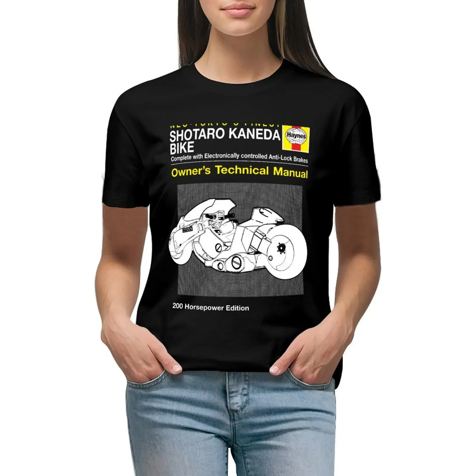

Shotaro Kaneda Bike Haynes Manual Akira T-Shirt animal print graphics plus size tops sports fans t shirts for Women