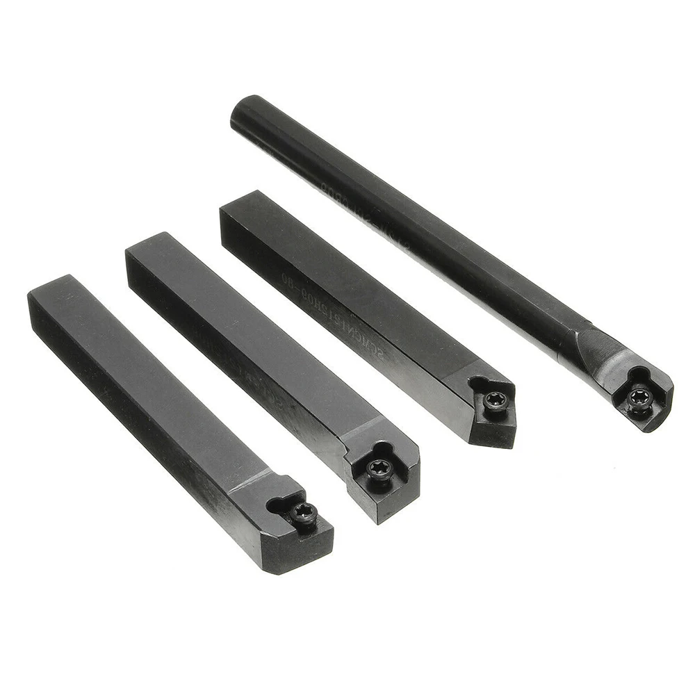 4pcs 12mm Shank Lathe Turning Tool Holder Carbide Inserts T15 Wrench S12M-SCLCR09 SCLCR1212H09 SCLCL1212H09 SCMCN1212H09 Holder