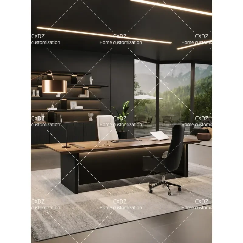 Ji Free Desk Boss Business Atmosphere 2026 New South American Walnut Table Italian Light Luxury Premium Sense
