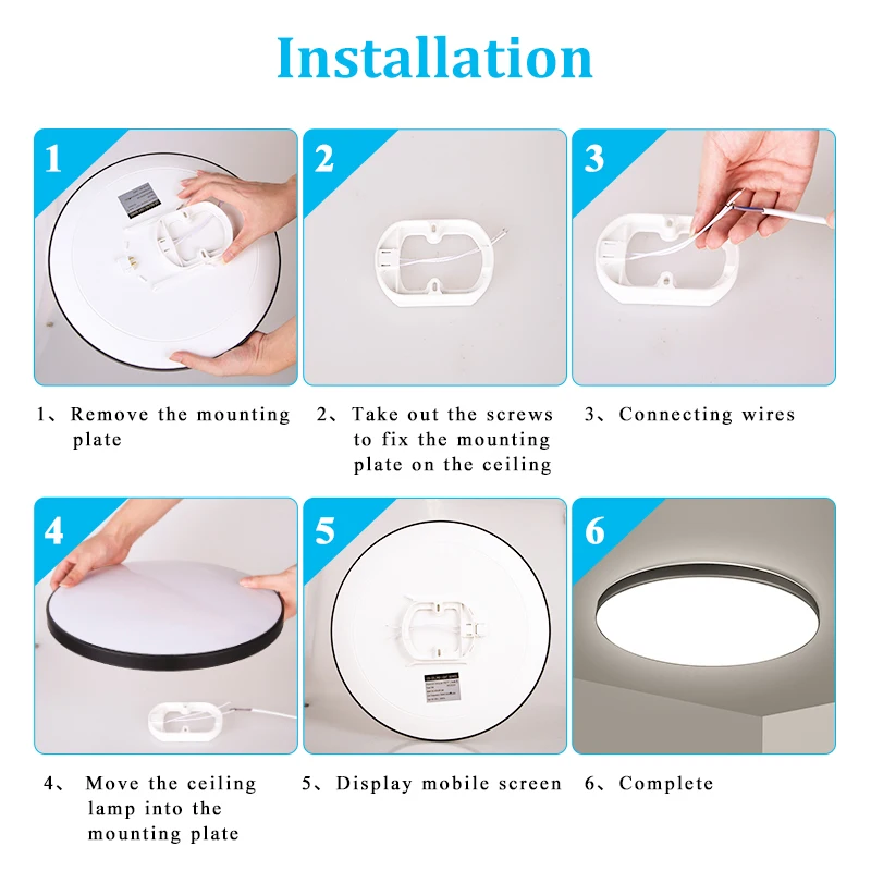 Waterproof Bathroom Lamp Ceiling Led Ceiling Lights 18W 30W 40W Round Led Ceiling Lamp For Kitchen Living Room Toilet Room 220V