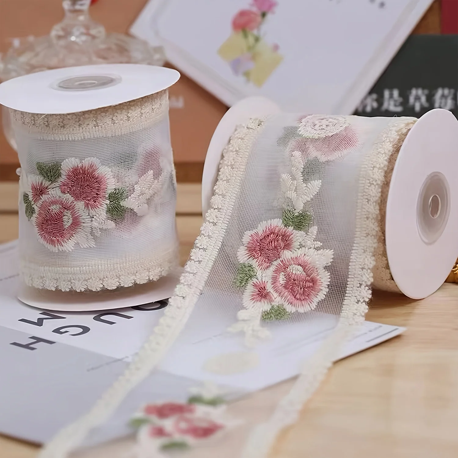 8cm 3m Spitze Tüll Rollen handgemachte DIY Haarschmuck Zubehör Material Band Stoff Bogen Schmuck liefert Wohnkultur