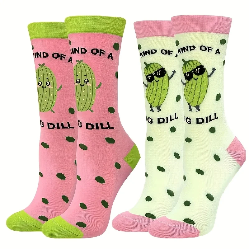 Niedliche Sportsocken mit bitterem Melonen- und Polka-Dot-Muster, atmungsaktiv und bequem, ein besonderes Geschenk für Freunde und Familie