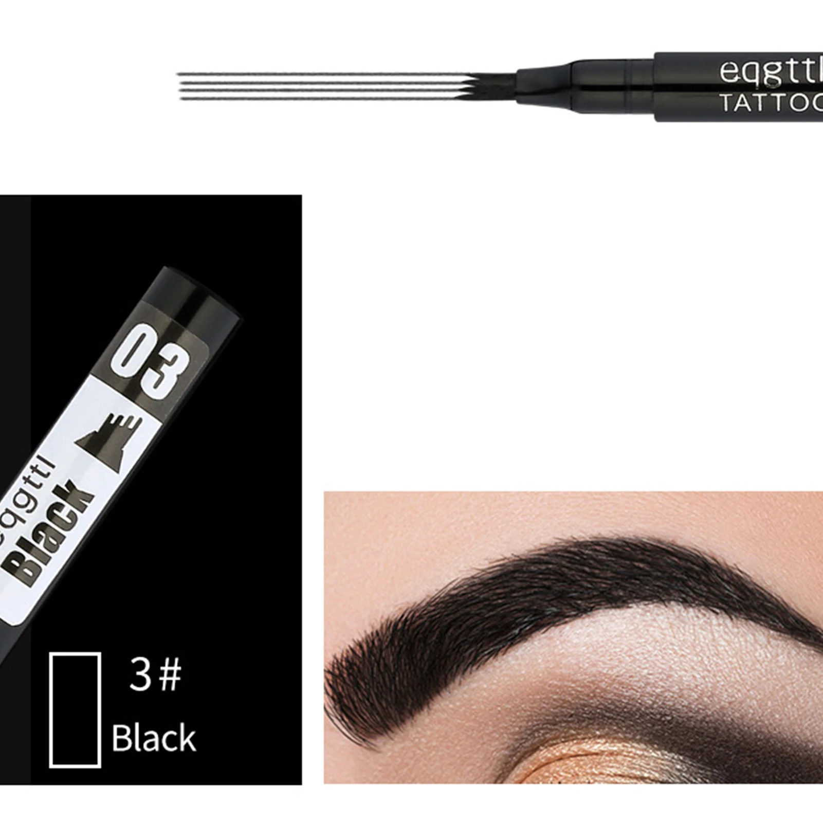 4 Tip Sweatproof Liquid Eyebrow Pencil Long-Lasting Liquid Eyebrow Marker For Home/Travel