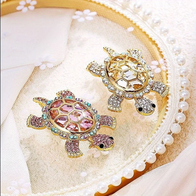 New Fashion badge Vintage Classic Pink Crystal Turtle spilla Premium Fine Jewelry squisiti accessori per spille animali corpetto