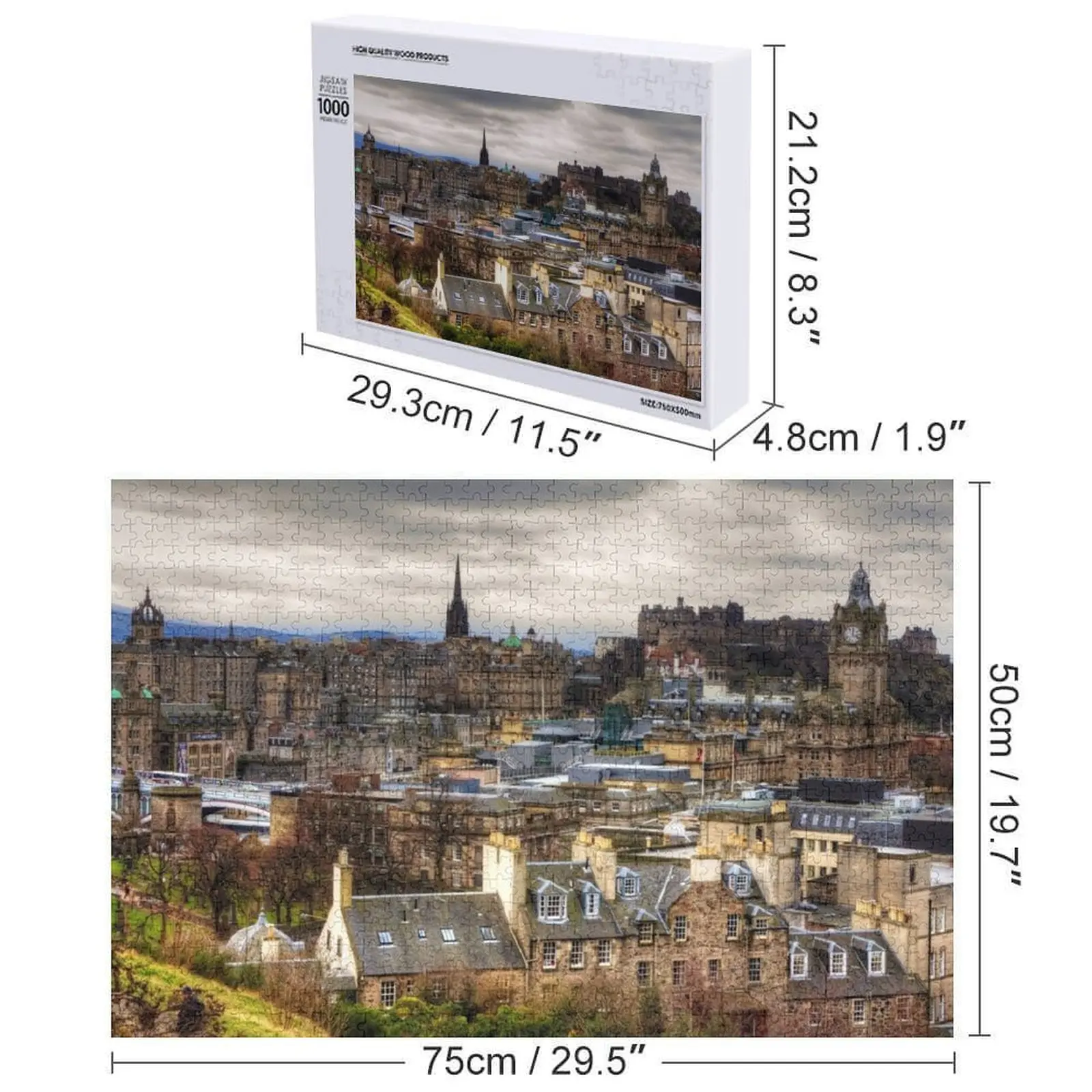 Grey Skies over the Old Town Jigsaw Puzzle Game Children Wooden Animal Personalized Wooden Name Works Of Art Puzzle