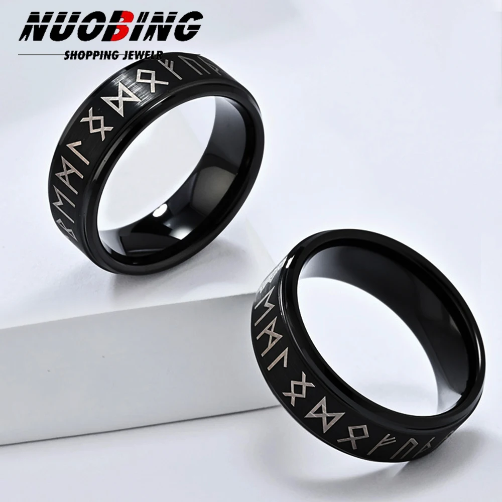 

Vintage Stainless Steel Viking Rune Ring Men Odin Letter Wedding Womens Amulet Band Jewelry Gift Anel Jewelry