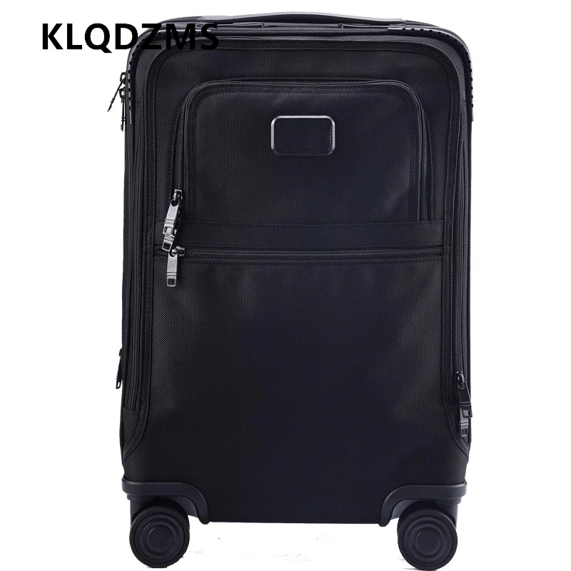 KLQDZMS 20 Inch Nylon Anti-collision Waterproof Suitcase Expandable Zipper Box Silent Business Minimalist Trolley Suitcase