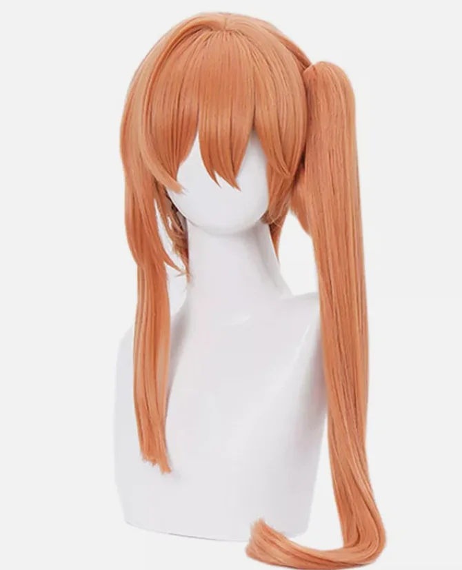 Honkai: Star Rail Guinaifen Cosplay Wigs 65cm Orange Ponytail Synthetic Hair