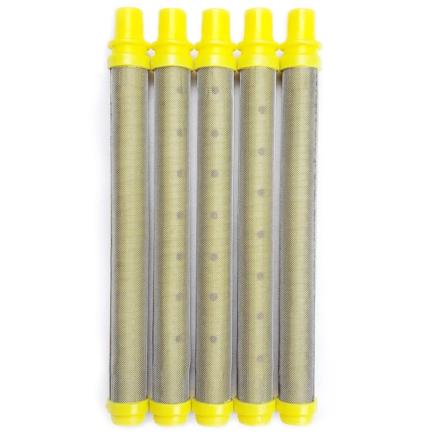 

5 Pack Airless Spray Gun Filter Replacement Push On Yellow 100 Mesh for Titan Wagner Spraytech