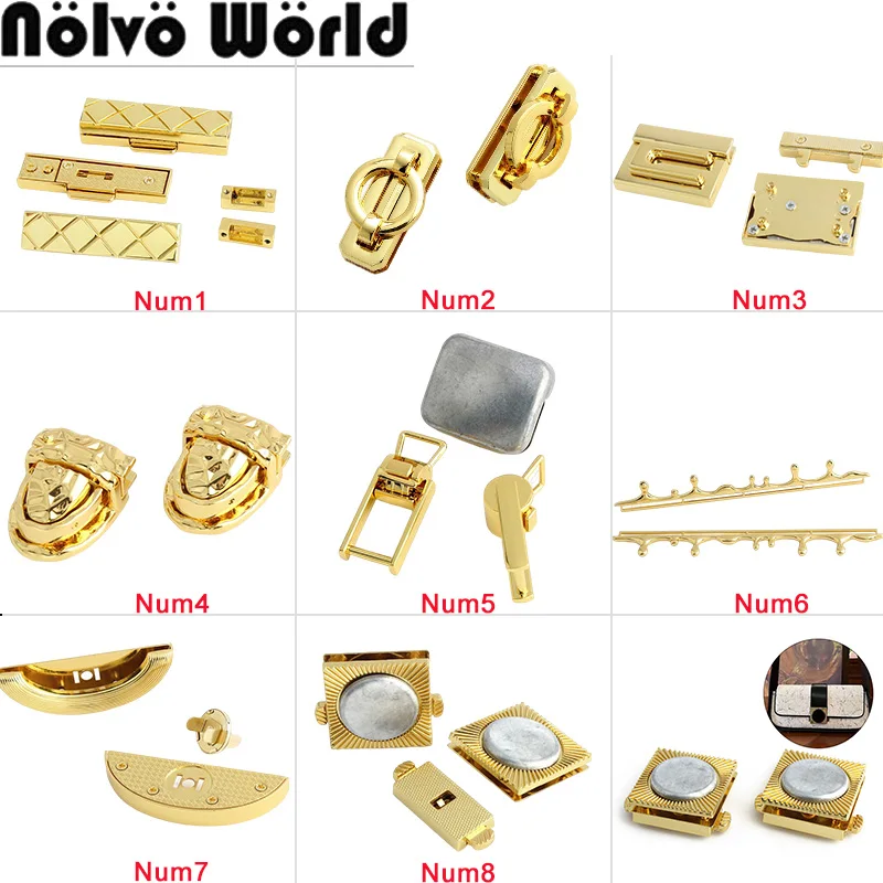 

K Gold Rectangular Metal Magnetic Clasp Locks For Bags Handbag Purse Luggage Push Lock Closure Buckles DIY Hardware Accessories