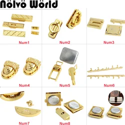 K Gold Rectangular Metal Magnetic Clasp Locks For Bags Handbag Purse Luggage Push Lock Closure Buckles DIY Hardware Accessories