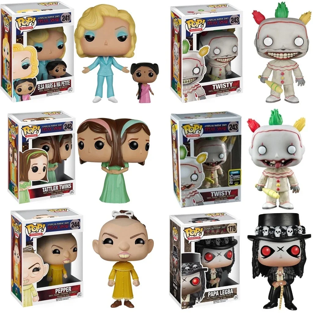 Funko Pop American Horror Story Freak Show Elsa Mars 241 Tattler Twin 242 Pepper 244 Tiwsty 243 Papa Legba 175 Action Figure Toy