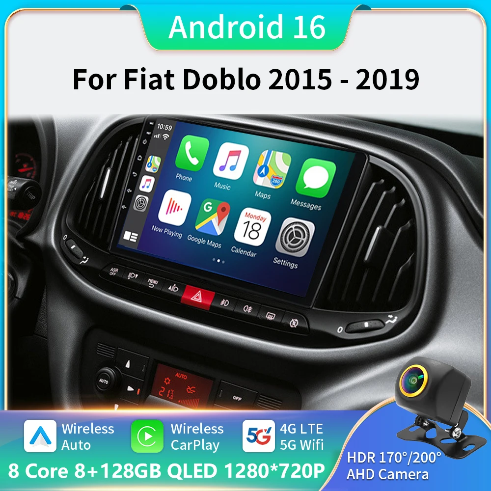 

Android 16 For Fiat Doblo 2015 2016 2017 2018 2019 2020 GPS Car Radio Multimedia Video Player Stereo Navigation Wifi 5G Camerav