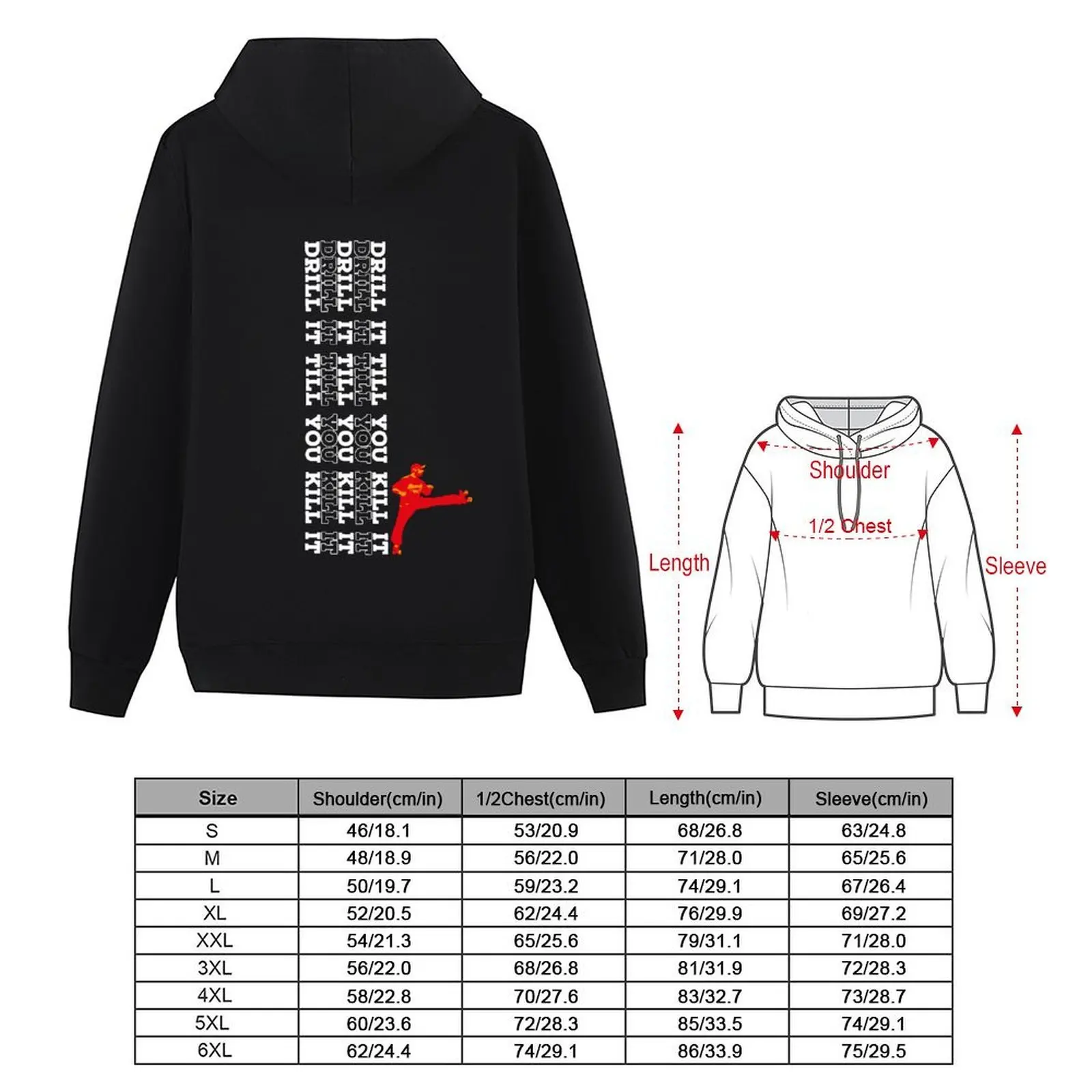 Drill It Till You Kill It TransWhite Hoodie mens clothes men wear aesthetic clothing big size hoodie