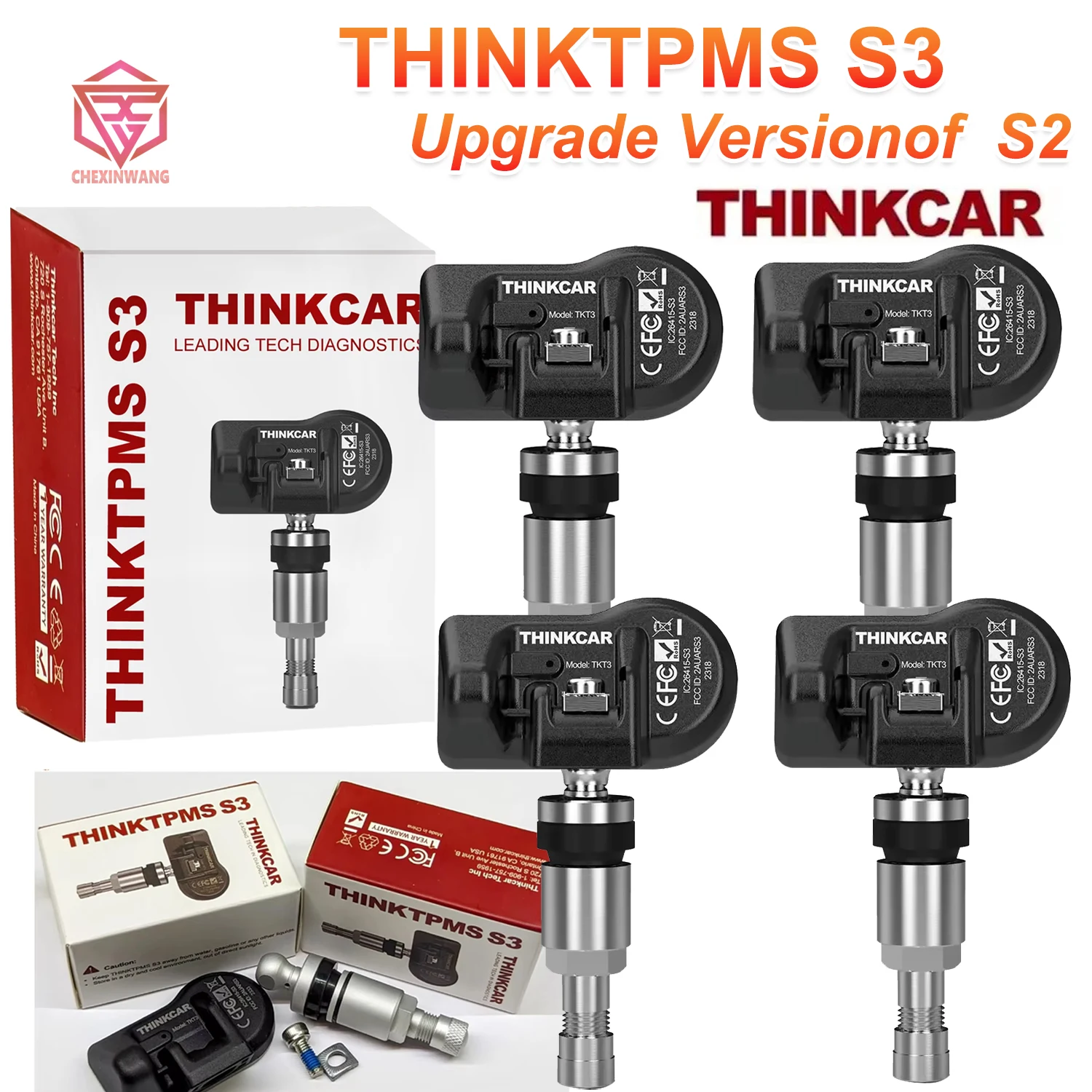 THINKCAR TPMS Sensor S3 THINKTPMS S3/S2 315MHz 433MHz Universal Sensor Automotive Mechanical Workshop Tools TPMS Program