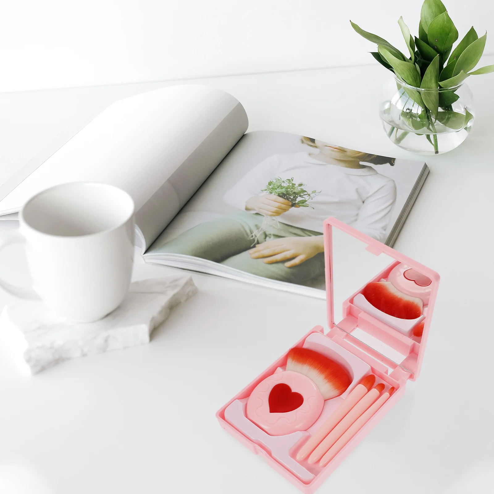 Set di pennelli per trucco da viaggio Pennello portatile con setole Kit per trucco con impugnatura comoda per le donne