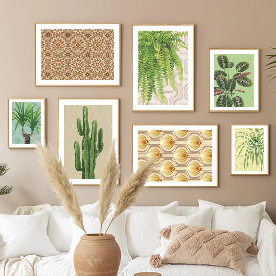 

Botanical Wall Art Canvas Painting Cactus Feather Flower Palm Tree Plant Nordic Posters And Prints Wall Pictures For Living Room