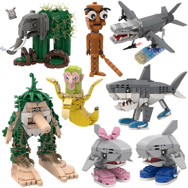 

AI Brainrot Animals Bricks Tung Tung Sahur Figures Tralalero Tralala Building Blocks Brr Brr Patapim Toys For Boy Birthday Gifts
