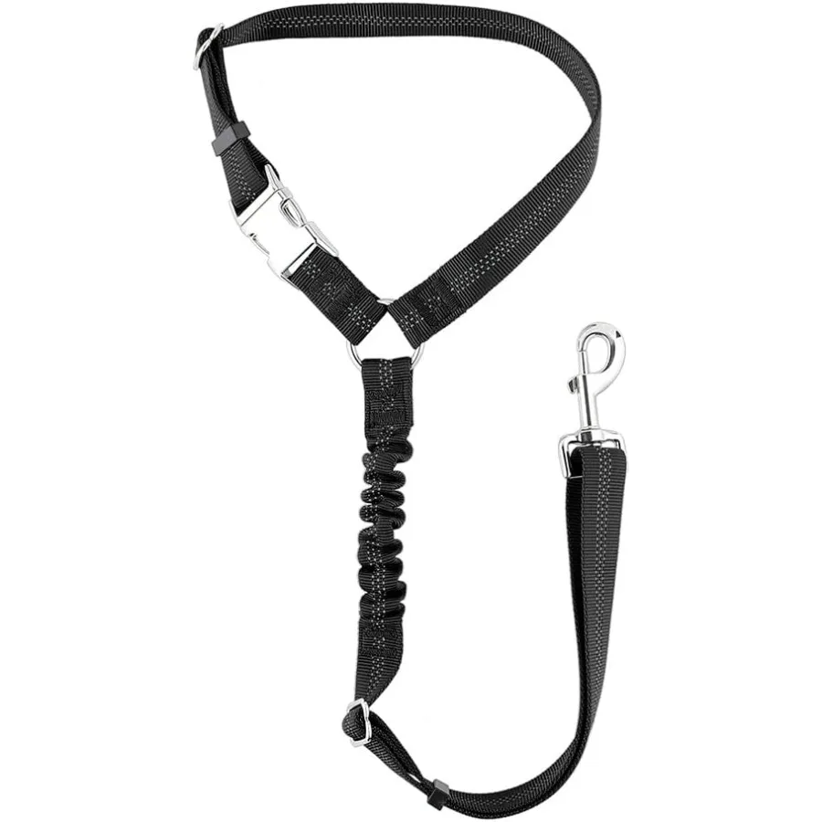 حزام مقعد الكلب لمسند رأس السيارة عاكس وقابل للتعديل مع بنجي مرن لحزام أمان السيارة