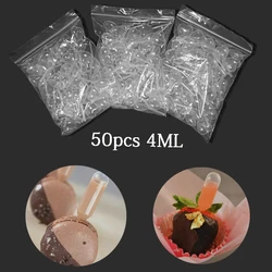 50pcs 4ml Sauce Droppers For Cupcakes Ice Cream Sauce Ketchup Pastries Macaron Stuffed Dispenser Mini Squeeze Transfer Pipettes