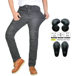 2025 New Motorcycle Road Racing Blue Pants Men Moto Jeans CE Armor Protective Gear Motorbike Trousers Motocross BlackGray Pants