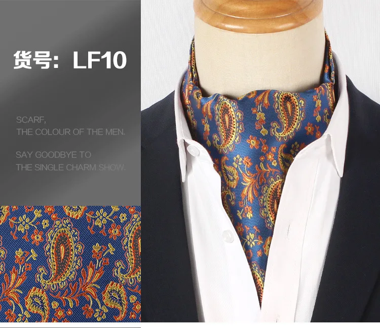 Jacquard Blumen Paisley Cashew Krawatte Hochzeit formale Krawatte Ascot Scrunch selbst britischen Gentleman Polyester Krawatte für Männer Luxus – Detail 11