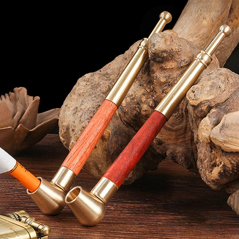 

Portable Tobacco Pipe Microfilter Cigarettes Holder Copper Handheld Smoking Pipes For Mini Cigar Smoking Accessories