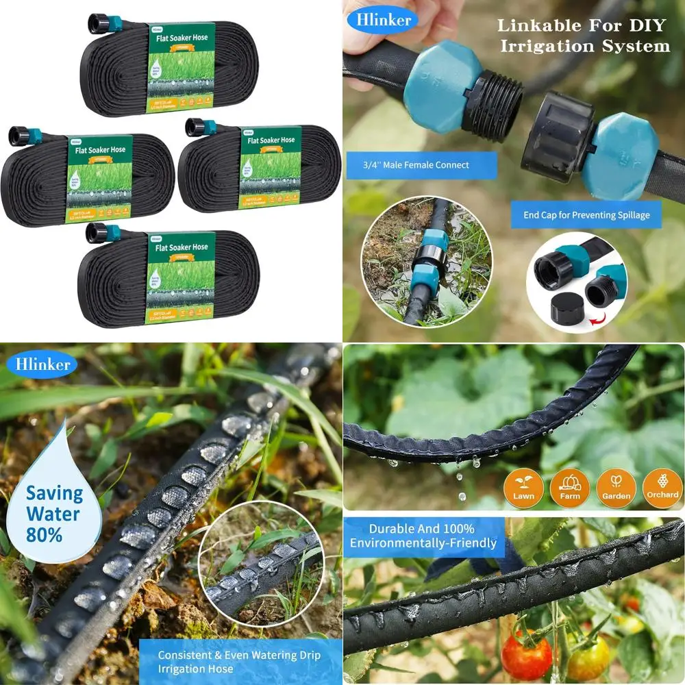

Drip Irrigation System 200FT Soaker Hose for Garden Beds, Leakproof, 1/2 Inch Linkable, Saves 80% Water, Consistent Drip Irrigat
