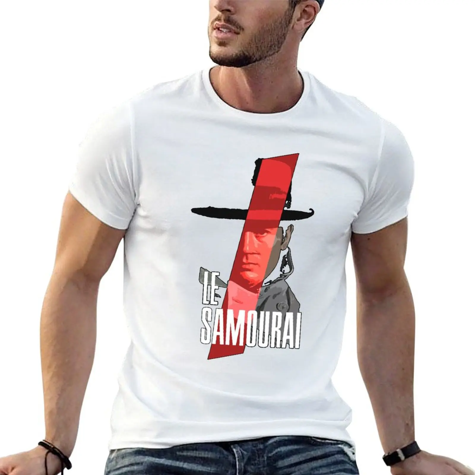 Camiseta Le Samourai Alain Delon, camisetas de anime, camisetas masculinas oversize, camisetas de algodão para homens, camiseta slim fit