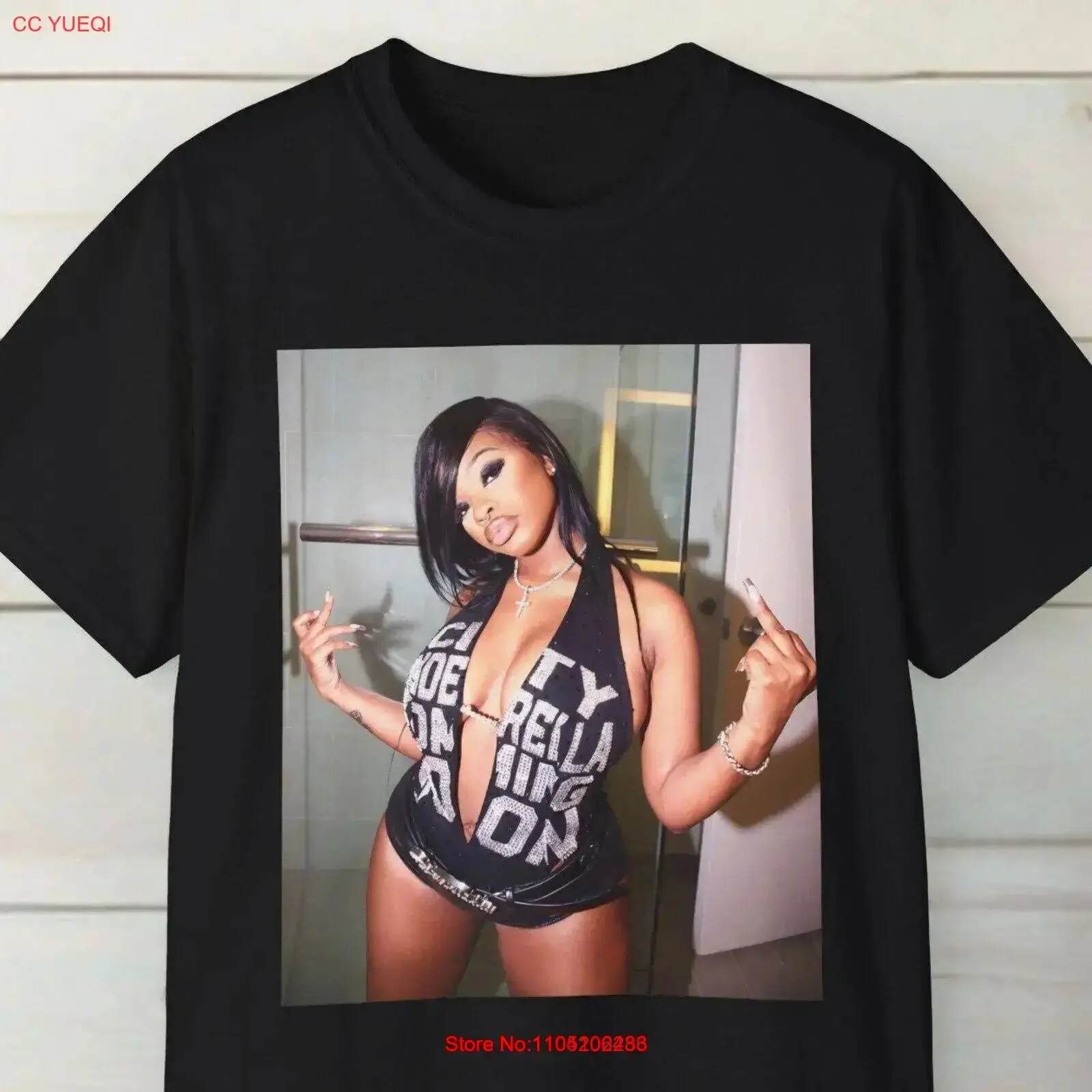 

JT Middle Finger T Shirt Jatavia City Girls Alb vintage Washed homme Comfortable fashion Top For Everyday Wear Slightly