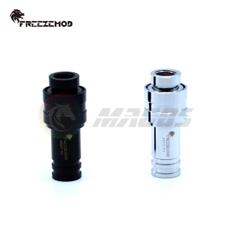 FREEZEMOD Water Stop Quick-Disconnected Pass-Through Two Ends Disconnect Water Stop Connecting, G1/4'' BLack/Silver ZSZT-T1 — zdjęcie produktu 6