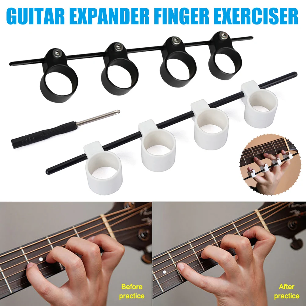 핑거 기타 트레이너 도구 자유 조정 확장 슬리브, 손가락 유연한 피아노 손가락 스팬 훈련, 기타 선물