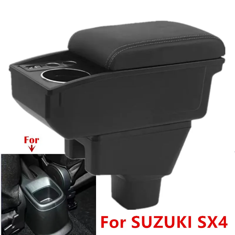 

Подлокотник для SUZUKI SX4, двухслойный органайзер для хранения, подстаканник, аксессуар для тюнинга салона автомобиля