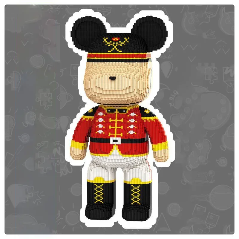 Soldier bear tiny particle building blocks puzzle toys boy girl brain birthday gift 3D living room decoration cartoon gifts