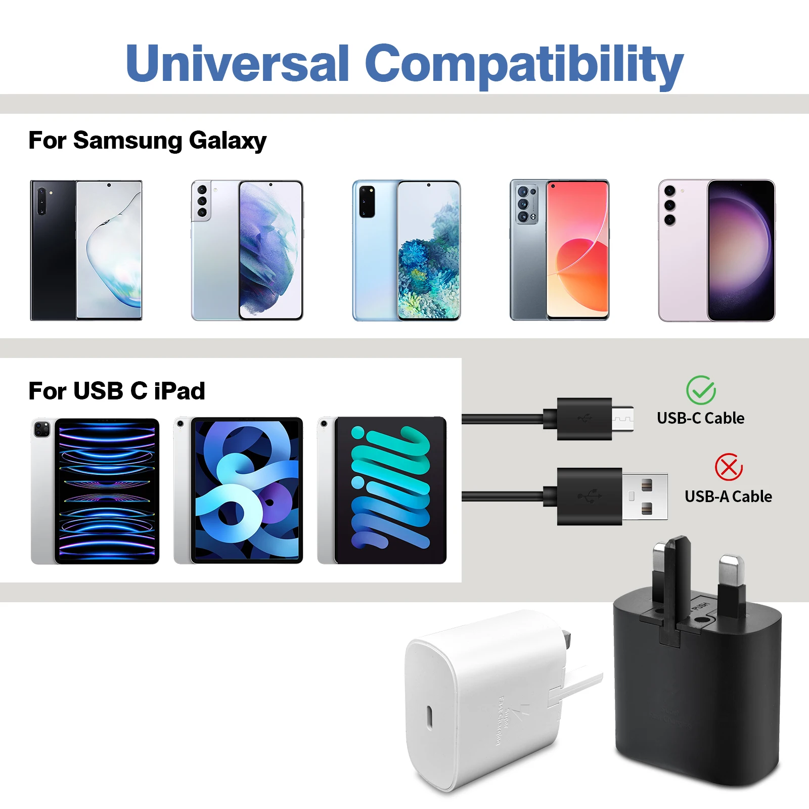 PD 25W Type C Fast Charger Adapter For Samsung