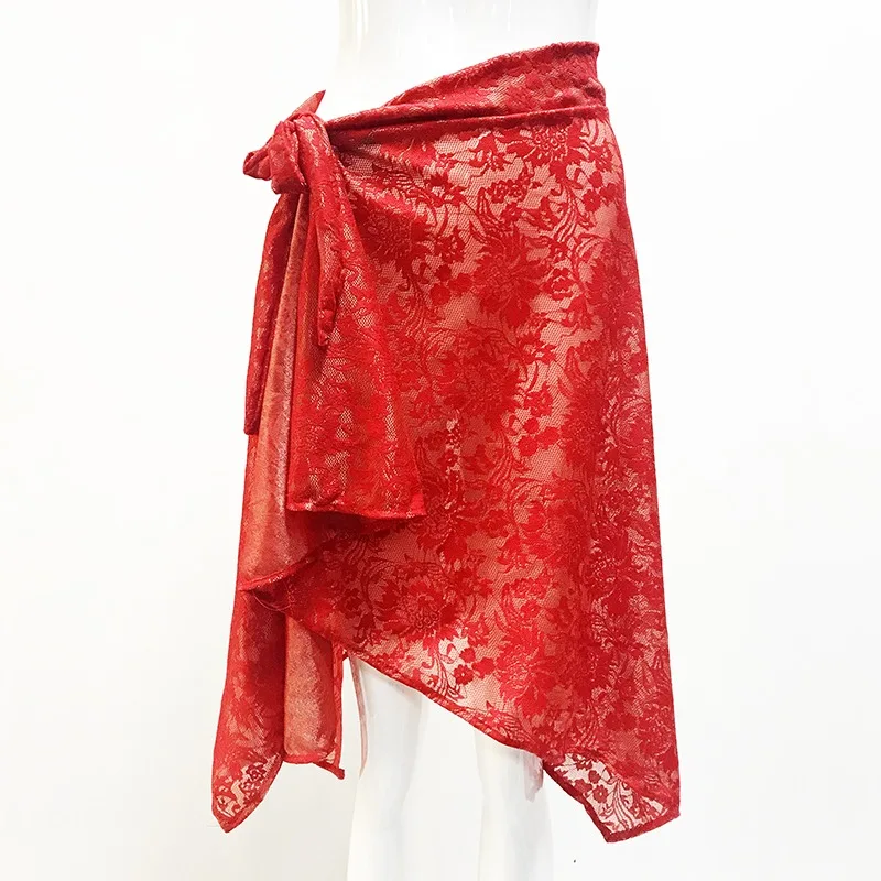 Gonna da ballo latino personalizzata Pratica professionale Gonna corta Sciarpa triangolare da donna adulta