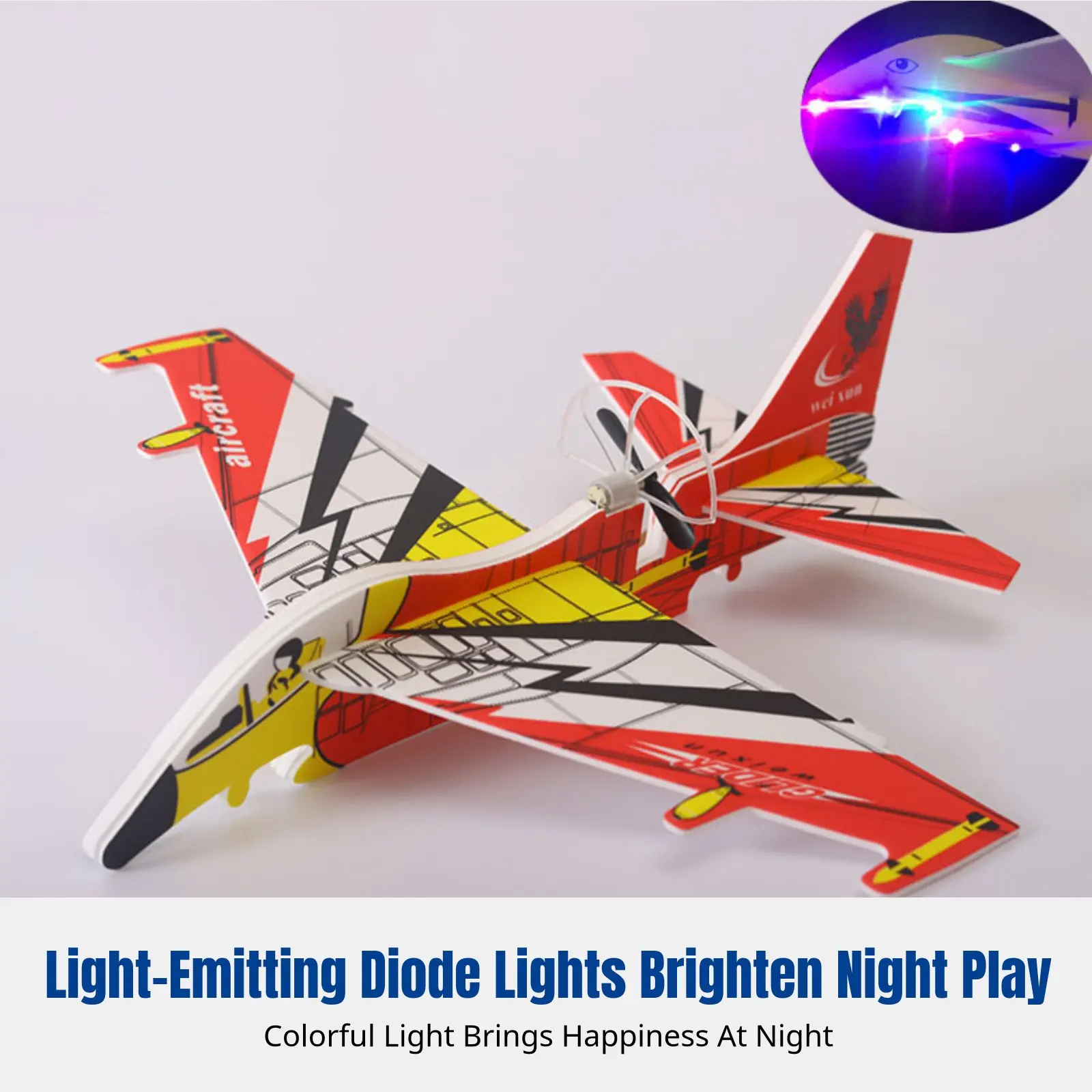 

USB Charging Electric Foam Airplane, Light-Up Model Fighter Jet, DIY Assembly Toy for Kids
