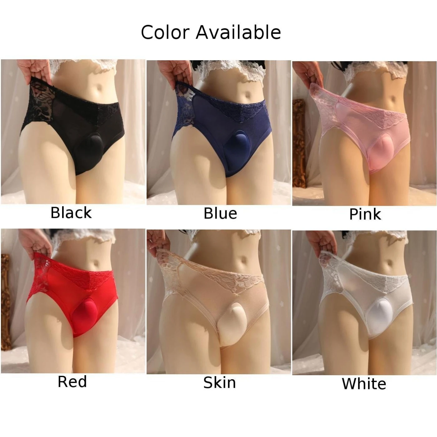 Lace G-String Men Hiding Gaff Thong T Back Shapping Underwear Crossdresser Camel Toe Panties Hollow Elastic Underpants For Gay