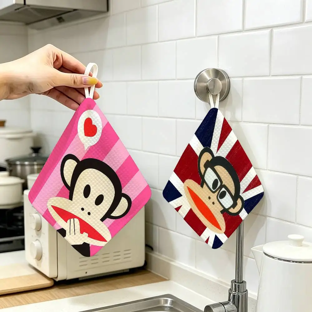 Logo P-Pauls F-Frank  Household Hanging Towel Polyester Cotton Hand Wiping Towel Sturdy For Bathroom Bedroom