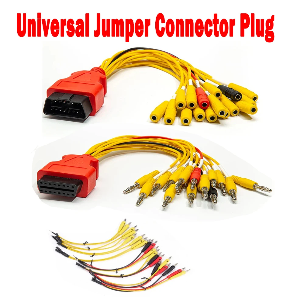 Newest OBD Universal Jumper Connector Plug 16 Pin for Fcar Automobile Tester Fault Diagnosis Tools ECU Jumper Cable