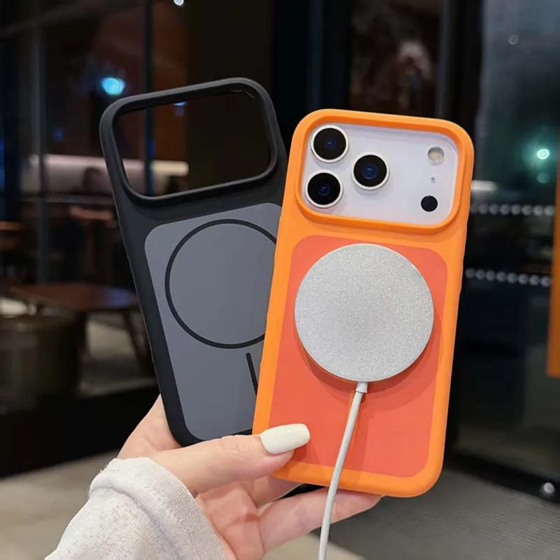 High Quality Soft Silicone Shock-Absorbing Magnetic Phone Case For IPhone 18 ProMax 17 Pro Supporting Wireless Charging Function