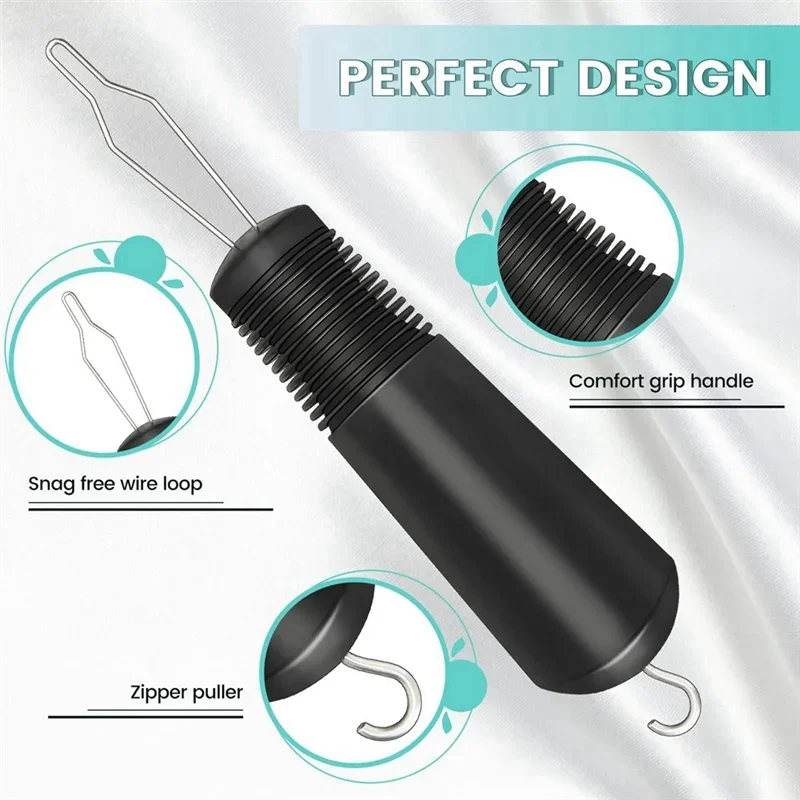 Dress Zipper Pull Helper With Non-Slip Grips To Help With Shirts, Coats, Button Hook Aids For The Elderly And Arthriti