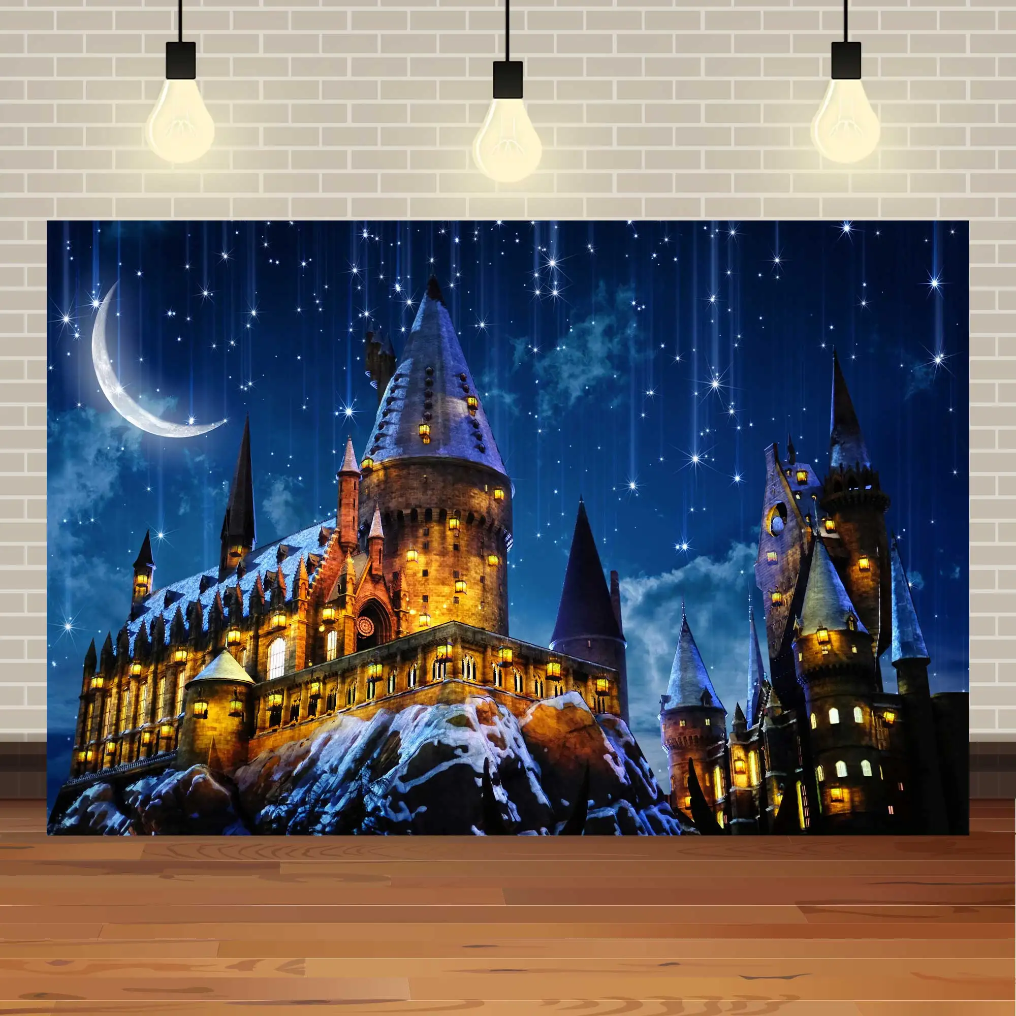 SeekPro Castle Magic Fairy Faculty Graffiti Children Party Photo Halloween Background Studio Photographic Backdrops Banner