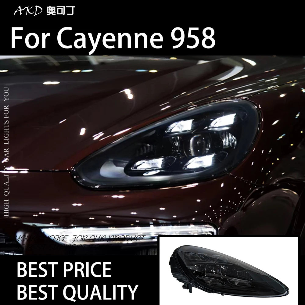 

Автомобильные фары для Cayenne 958 2011-2018, светодиодные автомобильные фары в сборе, обновление, новинка 2021 года, дизайн 9Y0, бифокальная матрица объектива, аксессуары
