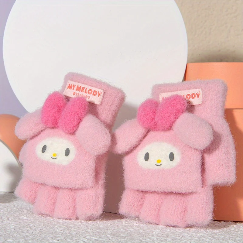 Gants Kawaii résistants au froid pour enfants, Sanurgente Kuromi My Melody, mitaines chaudes pour l'extérieur, bébés filles, utilisation pour les touristes, hiver