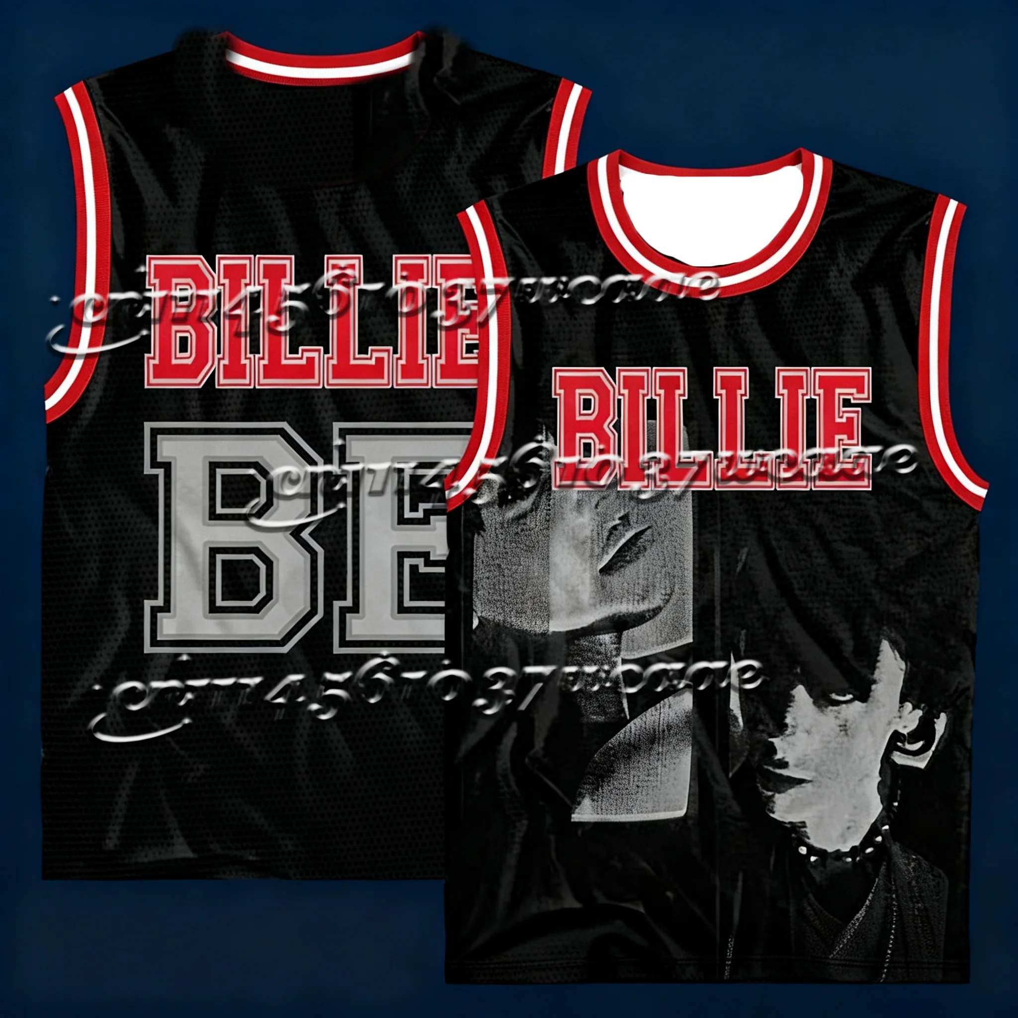 

Unisex Retro Basketball Jersey Tank Top Billie "Hit Me Hard and Soft" Print Breathable Mesh Casual Streetwear Sports Vest 2026