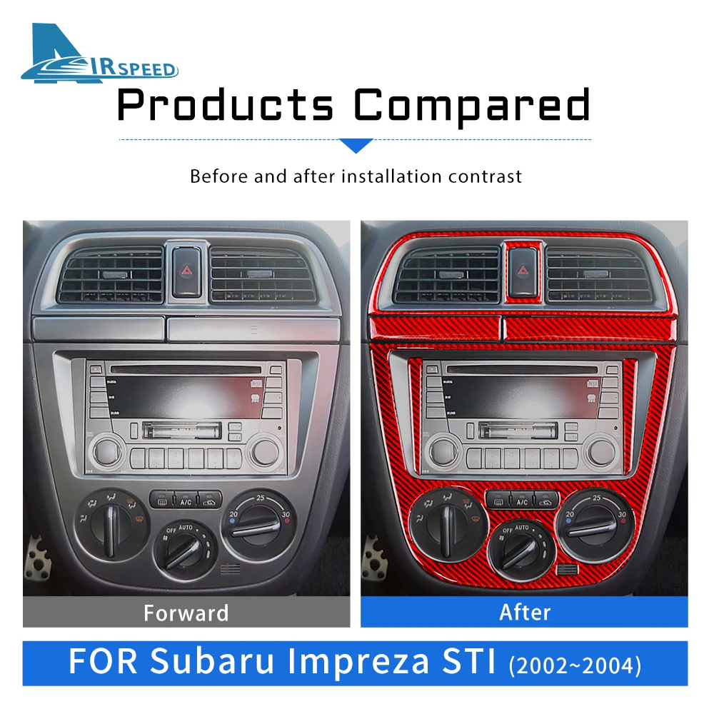 For Subaru Impreza STI 2002 2003 2004 Real Soft Carbon Fiber Sticker LHD RHD Car Central Control Panel Accessories Interior Trim