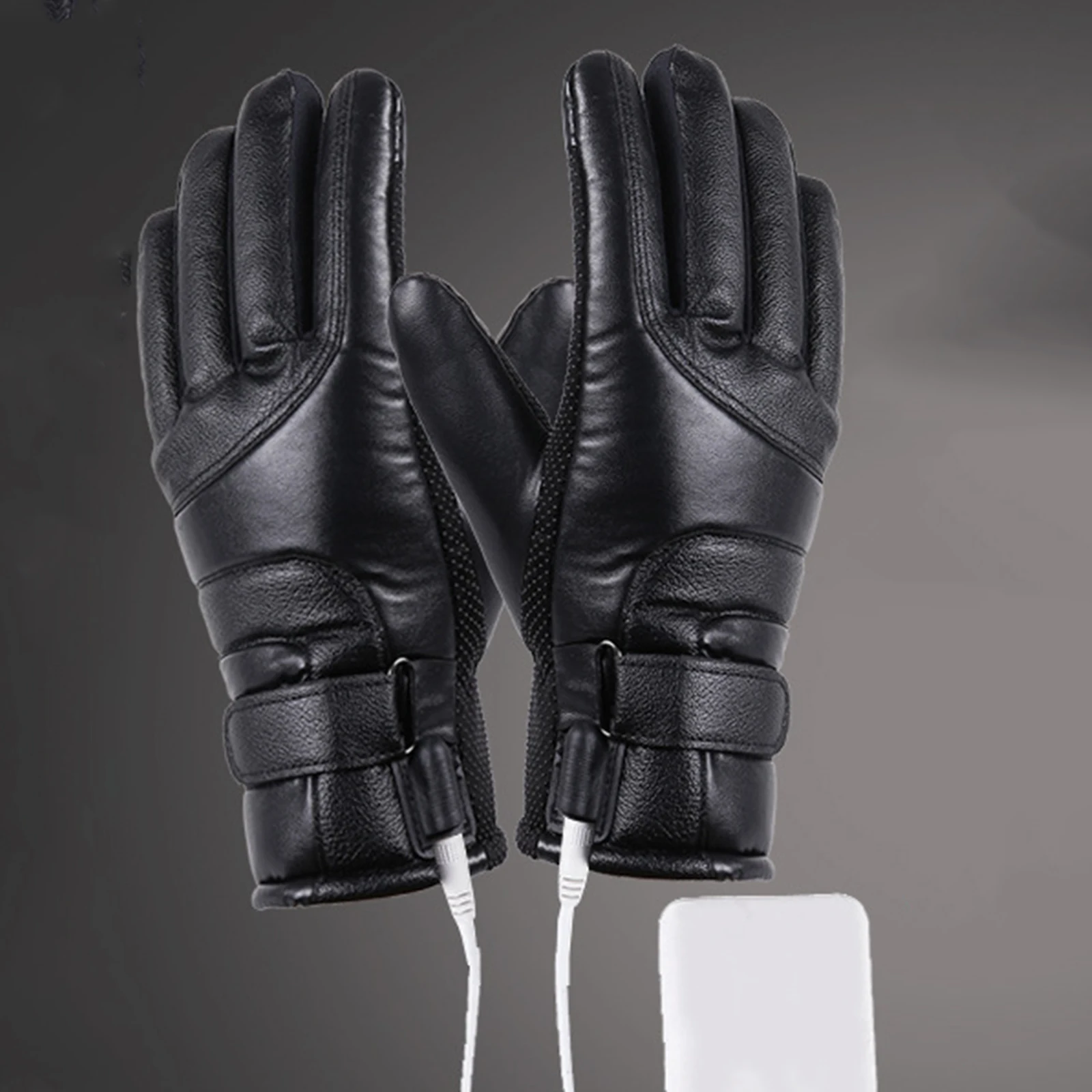 

2025 NEW Touchscreen Hand Warmer Windproof Soft Leather Heating Gloves for Motorcycle Thermal Gloves for Winter Ski Sports