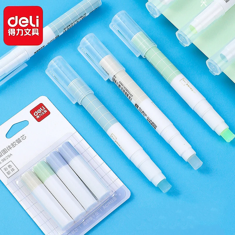 Deli Refillable Solid Glue Stick Quick Drying Strong Adhesive Nontoxic Washable Safe Office School Stationery Supplies