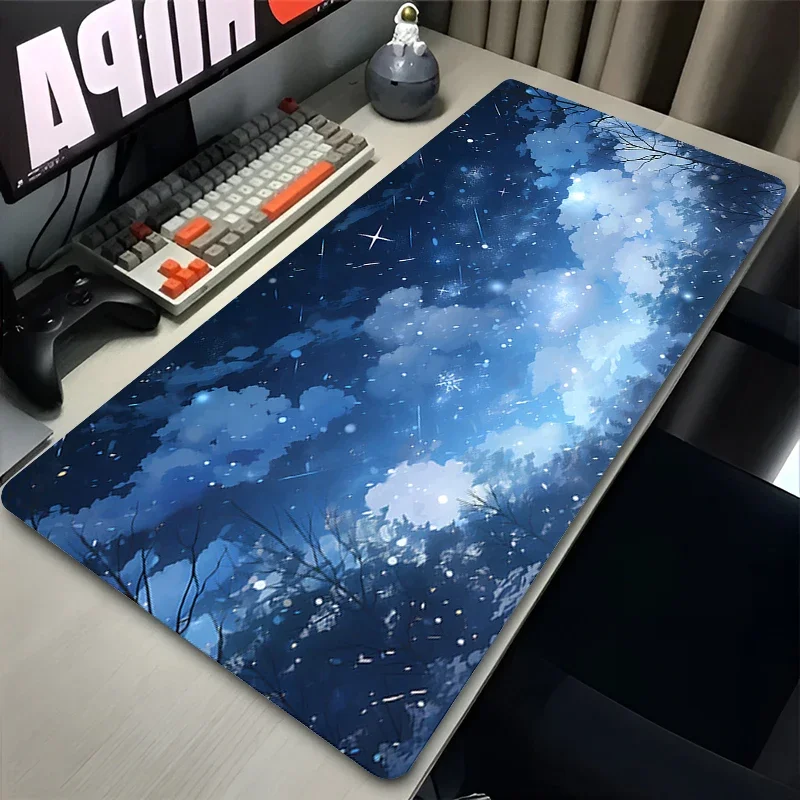 Mouse Pad Gaming Mouse Pad Pink Purple Sky Clouds Desk Mat Moon Star Non Slip Pc Laptop Gamer Desk Accessories Table Pad Carpet